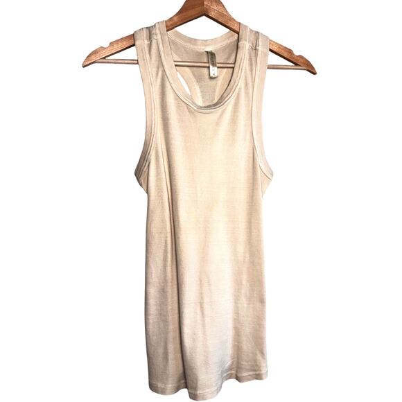 Fabletics Cotton Beige Racerback Tank Top Size Medium - Picture 1 of 3